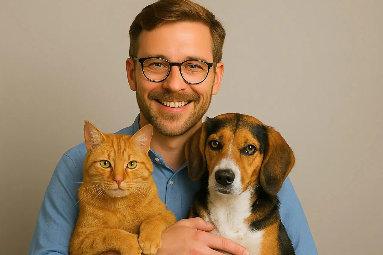 Author Bryce Hamilton and pets 1
