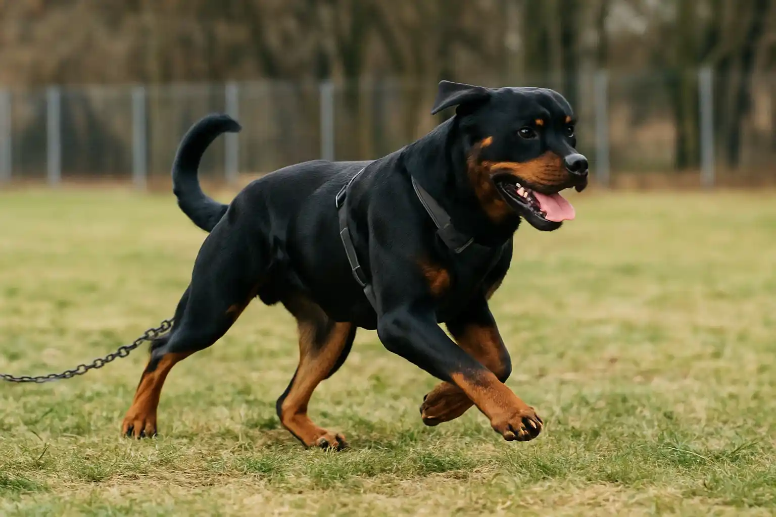 Athletic Rottweiler showing excellent muscle definition from high-protein best dog food formulation