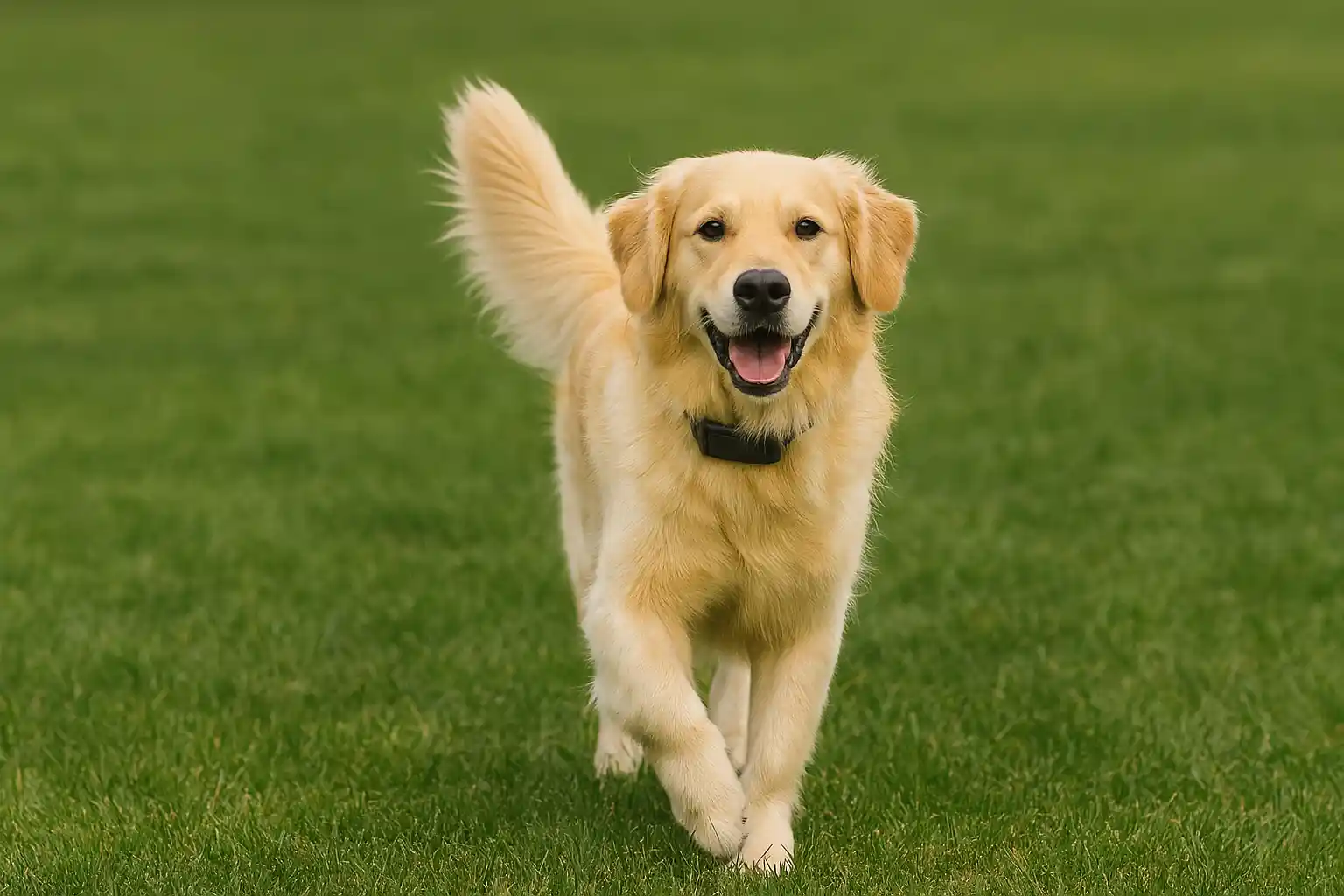 Golden Retriever demonstrating successful recall after learning how to train dog with e-collar techniques